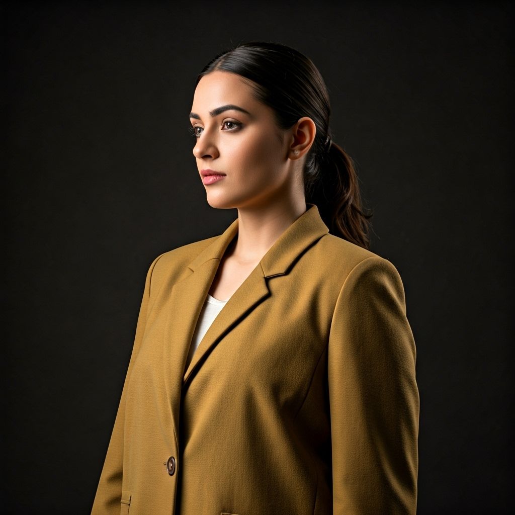 Fashion model wearing trendy outfit